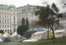 Das Protestcamp im Sigmund Freud Park in Wien