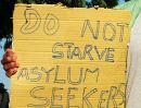 Do not starve asylum seeklers - protest of Refugees from Choucha Camp in Tunis