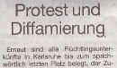 Badischen Neuesten Nachrichten (BNN) zu den Protesten gegen Abschiebungen in Karlsruhe.