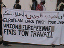 European Union finish your job - protest of the Choucha refugees in Tunis.