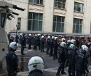 Heavy police against protest on September 25, 2013.