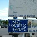 No Fortress Europe - noborder action at bulgarian / greece border crossing.