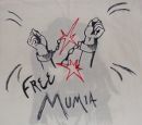 Free Mumia - Teil des geplanten längsten Transparentes der Welt (geplante Präsentation im Frühjahr 2012)