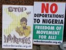 No deportation to Nigeria, protest by No Borders South Wales, 2010.