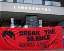 Break the Silence - Mord anklagen! Kundgebung vor dem Landgericht Magdeburg, 09. Jan 2012. (Foto: Thomas Kriska)