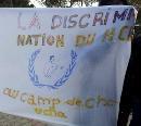 The protesting refugees from the Choucha camp criticise the policy of the UNHCR during their protests in Tunis.