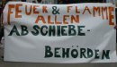 banner at the demonstration