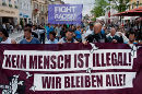 Auftakt Demonstration in Bayreuth: 'Kein Mensch ist illegal - wir bleiben Alle'