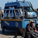 Protest against the imprisonment of migrants on three ships outside the port of Palermo.