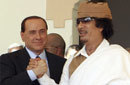 Berlusconi und Gaddafi 